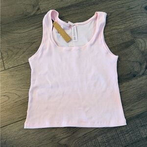 SKIMS Light Pink Ribbed Tank Top
